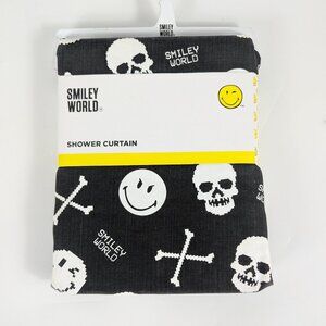 Smiley World Skull & Crossbones Fabric Shower Curtain